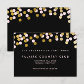 D'accompagnement Rose | Carte de réception Bat mitzvah Gold Confett (Devant / Derrière)