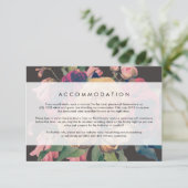 D'accompagnement Rose foncé Botanique Pied Mariage Détails Carte (Debout devant)