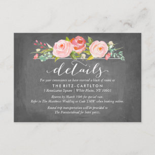 D'accompagnement Rose Garden Floral Détails Mariage Carte
