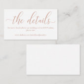 D'accompagnement Rose Gold Mariage Site Web Carte de boîtier (Devant / Derrière)