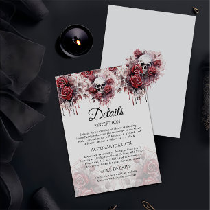 D'accompagnement Rose gothique - Détails du Mariage de crâne Carte