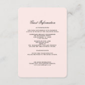 D'accompagnement Rose pâle | Carte de détails Mariage noir (Devant)