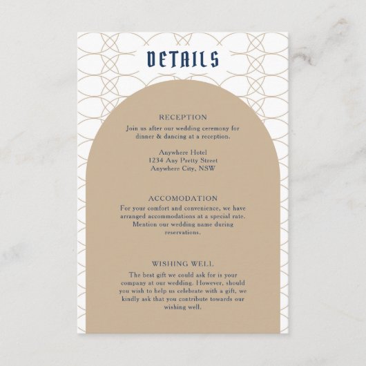 D'accompagnement Royal Blue Classic Retro Details Carte de boîtier (Devant)