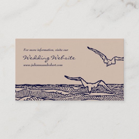 D'accompagnement Rustic Beach Ocean Waves Mariage Carte du site Web (Devant)