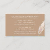 D'accompagnement Rustic Boho Mariage Détails Carte de boîtier (Dos)