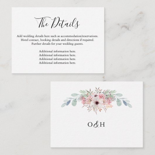 D'accompagnement Rustic Eucalyptus Green Details Carte de boîtier (Devant / Derrière)