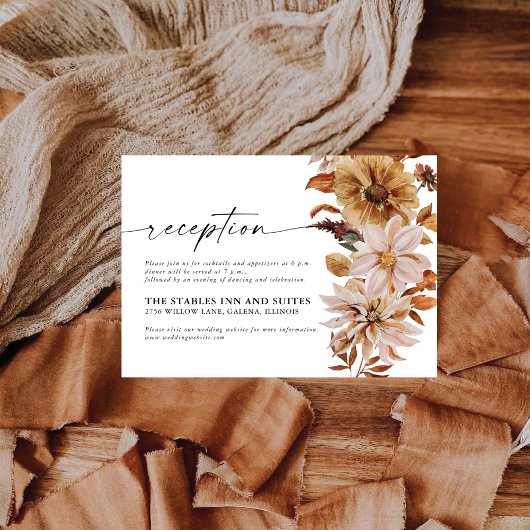 D'accompagnement Rustic Fall quitte la carte de réception de mariag