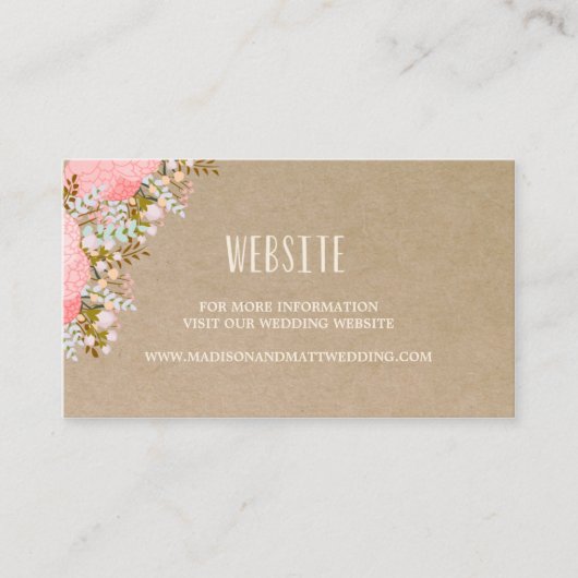 D'accompagnement Rustic Flowers | Carte de site mariage (Devant)