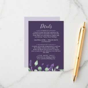 D'accompagnement Rustic Lavender Purple Détails Carte de boîtier