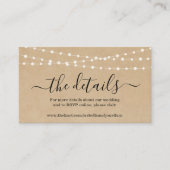 D'accompagnement Rustic Mariage Détails Site Carte de boîtier (Devant)