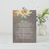 D'accompagnement Rustic Sunflower Information Mariage Carte d'invit (Debout devant)