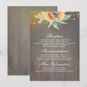 D'accompagnement Rustic Sunflower Information Mariage Carte d'invit (Devant / Derrière)