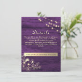 D'accompagnement Rustic Wood Détails Mariage Site Carte de boîtier (Debout devant)