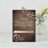 D'accompagnement Rustic Wood Détails Mariage Site Carte de boîtier (Debout devant)