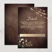 D'accompagnement Rustic Wood Détails Mariage Site Carte de boîtier (Devant / Derrière)