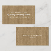 D'accompagnement Rustique Burlap carte de site rsvp (Devant / Derrière)