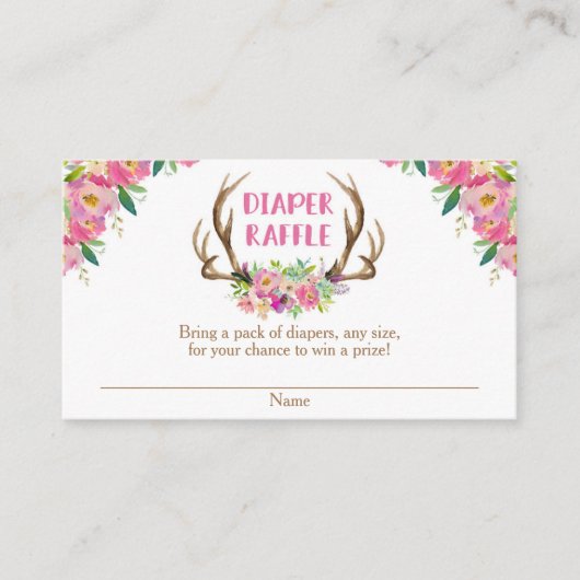 D'accompagnement Rustique floral fille baby shower carte de tombole (Devant)
