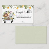 D'accompagnement Safari animaux jungle thème carte de tombola (Devant / Derrière)