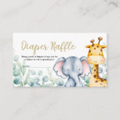 D'accompagnement Safari vert Jungle Animaux Déchets Carte Raffle (Devant)