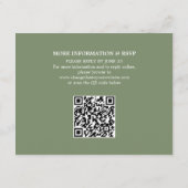 D'accompagnement Sage Green Mariage QR Code Détails Carte de boîtie (Dos)