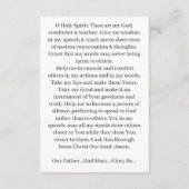 D'accompagnement Saint-Esprit Contrôle de la parole Carte de prière (Dos)