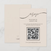 D'accompagnement Script classique élégant QR Code Mariage carte RSV (Devant / Derrière)
