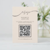 D'accompagnement Script classique élégant QR Code Mariage carte RSV (Debout devant)