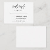 D'accompagnement Script moderne élégant noir blanc carte RSVP (Devant / Derrière)