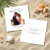 D'accompagnement Script moderne Mariage photo Carte de remerciement