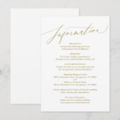 D'accompagnement Script moderne, Or, Carte d'information Mariage (Devant / Derrière)