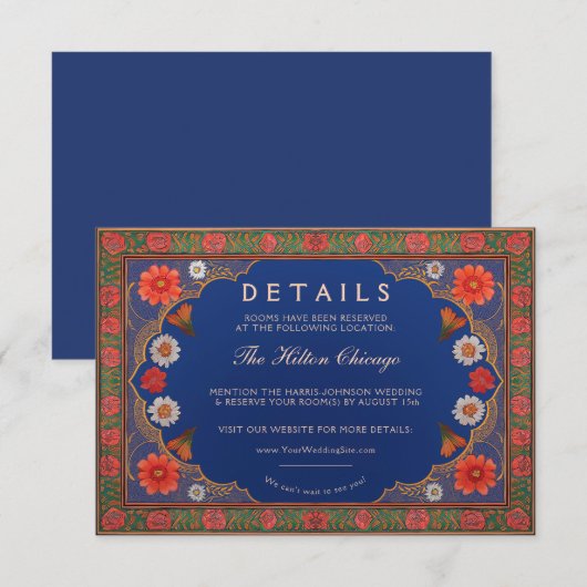 D'accompagnement SIENNA I : Carte de détails Mariage (Devant / Derrière)