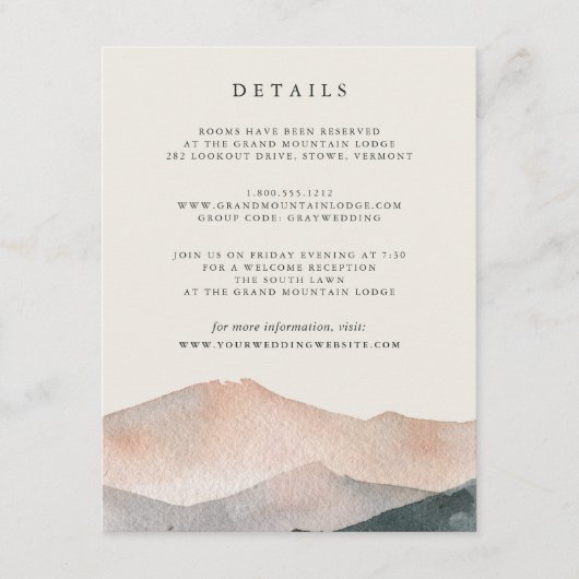 D'accompagnement Sierra Dusk | Mariage - Détails - Carte de boîtier (Devant)