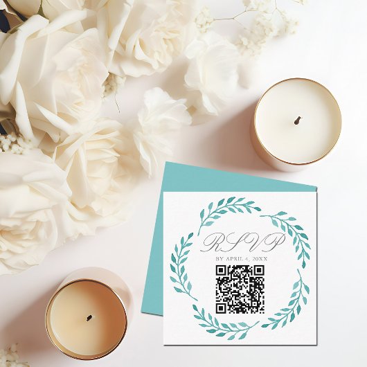 D'accompagnement Simple carte de réponse de mariage à motif botaniq