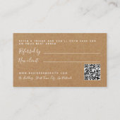 D'accompagnement Simple Script Rustic Country Kraft Carte de référe (Dos)