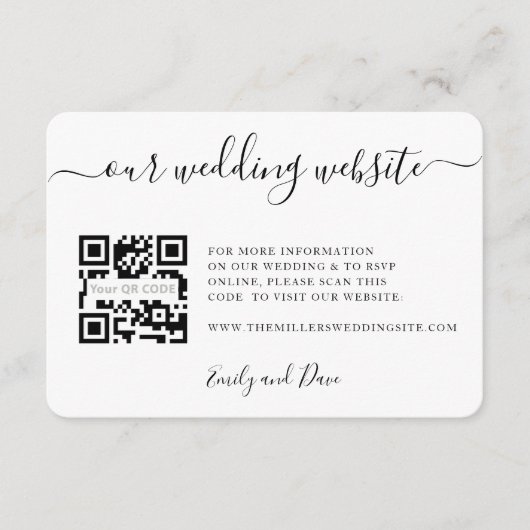 D'accompagnement Site mariage Carte de boîtier photo CODE QR (Devant)