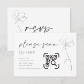 D'accompagnement Site mariage Carte de boîtier QR Code RSVP Moderne (Devant / Derrière)