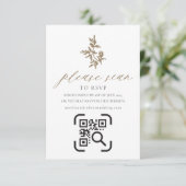 D'accompagnement Site mariage Carte de boîtier QR Code RSVP Olives (Debout devant)