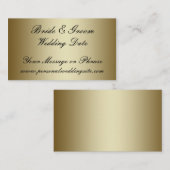 D'accompagnement Site Mariage Gold Insérez une carte pour les invit (Devant / Derrière)