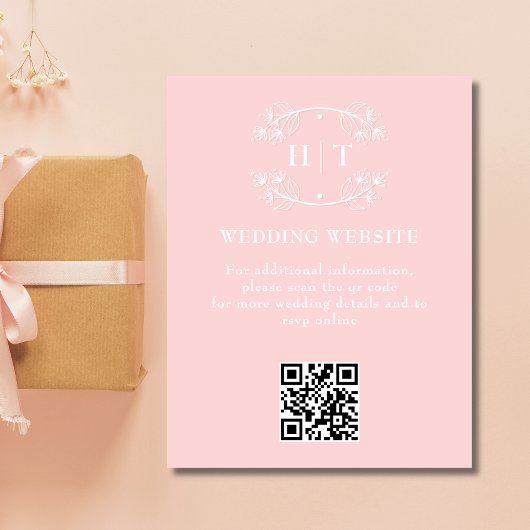 D'accompagnement Site mariage Pink Blush Monogram Carte de boîtier