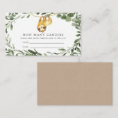 D'accompagnement Sloth Baby shower Devinez combien de bonbons carte (Devant / Derrière)