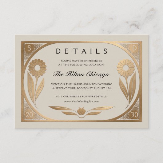 D'accompagnement SOLARA I : Carte de détails Mariage (Devant)