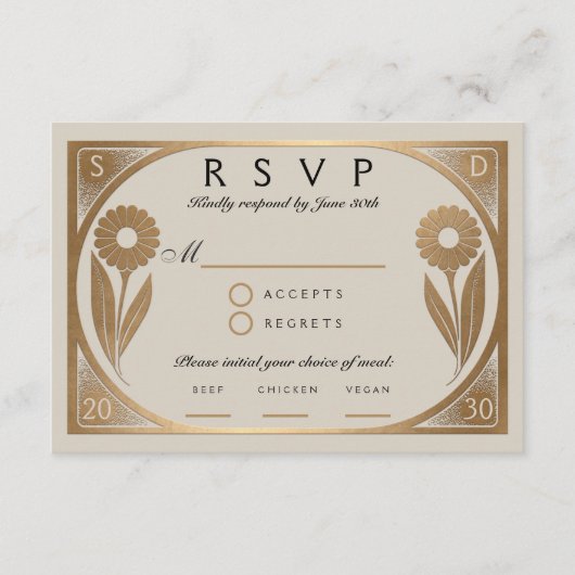 D'accompagnement SOLARA I : Carte RSVP de mariage (Devant)