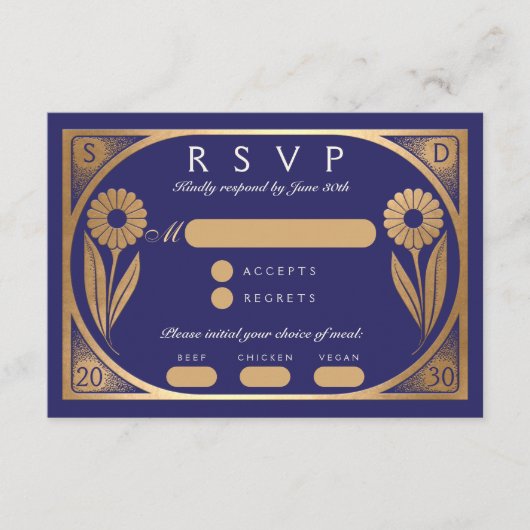 D'accompagnement SOLARA II : Carte RSVP de mariage (Devant)