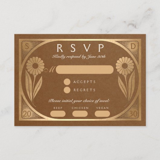 D'accompagnement SOLARA III : Carte RSVP de mariage (Devant)