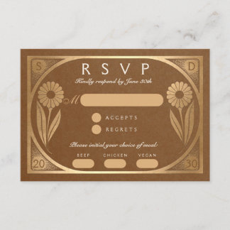 D'accompagnement SOLARA III : Carte RSVP de mariage