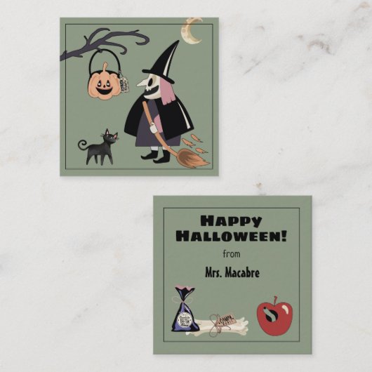 D'accompagnement Sorcière Happy Halloween de la carte de clôture de (Devant / Derrière)