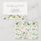 D'accompagnement Souhaitant la carte bonne | blanc et or floral (Devant / Derrière)
