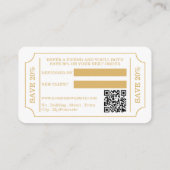 D'accompagnement Style Ticket Gras - Blanc & Or - Carte de référenc (Dos)