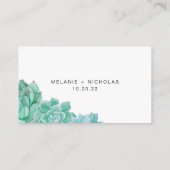 D'accompagnement Succulent site Web mariage ou carte d'information (Dos)