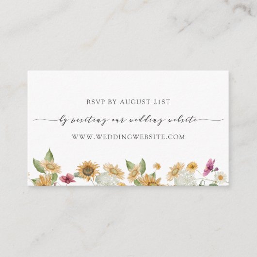 D'accompagnement Sunflower Wedding RSVP Carte en ligne (Devant)